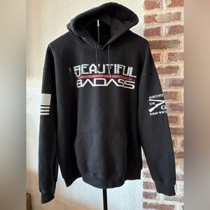 Grunt Style Black Beautiful Badass Women’s Hoodie Sweatshirt Size Large L
